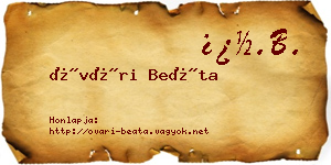 Óvári Beáta névjegykártya